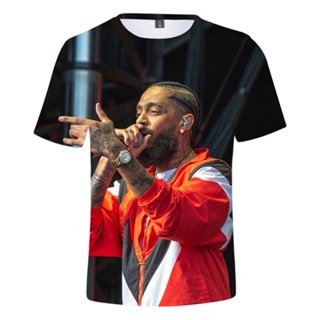 เสื้อยืด พิมพ์ลายแร็ปเปอร์ Nipsey Hussle สไตล์ฮาราจูกุ ของที่ระลึก