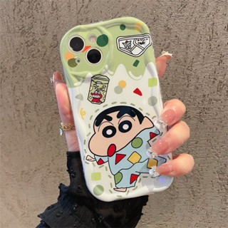 เคสโทรศัพท์มือถือ ซิลิโคนนิ่ม ใส กันกระแทก ลายการ์ตูนชินจังน่ารัก สําหรับ IPhone 14 13 12 11 Pro Max Mini X XS XR XSMAX 8 7 6 6S Plus 14Plus