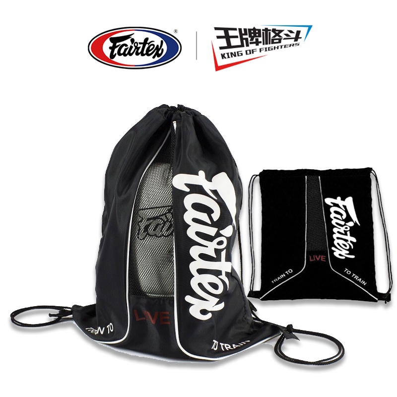 Ace Fighting 丨 fairtex Drawstring Backpack กระเป๋าเก็บถุงมือแบบพกพาไหล่คู่ Drawstring Pouch Fitness 