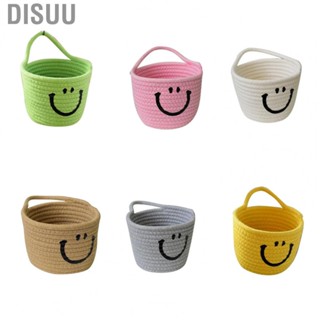 Disuu Cute Cotton Rope  Wall Mounted Soft Foldable Hand Woven Small Storage  for Home Use