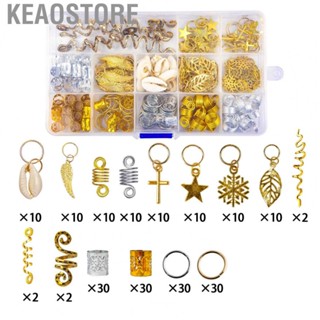 Keaostore Hair Dreadlocks Bead Rings  Hair Dreadlocks Ring Golden Silver 206pcs  for Girls