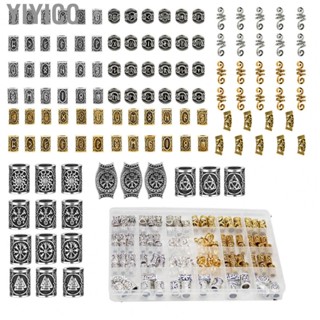 Yiyicc Hair Dreadlocks Ring  Alloy Hair Dreadlocks Bead Rings 119pcs Multiple Shape  for Beard