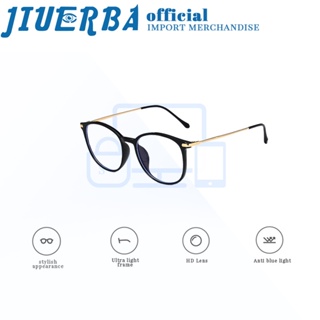 JIUERBA แฟชั่น TR90 คลาสสิก ทรงกลม ป้องกันรังสี สายตาสั้น แว่นตา เปลี่ยนเลนส์ได้ แว่นตาคอมพิวเตอร์ ผู้ชายและผู้หญิง