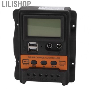 Lilishop 12V 24V Solar Charge Controller Dual USB LCD Display Solar Charge Controller for Outdoor