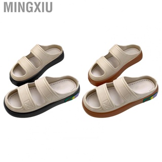 Mingxiu Beach Slides  Soft Hook and Loop Open Toe Sandals Stylish Thick Soled Elegant  for Shopping