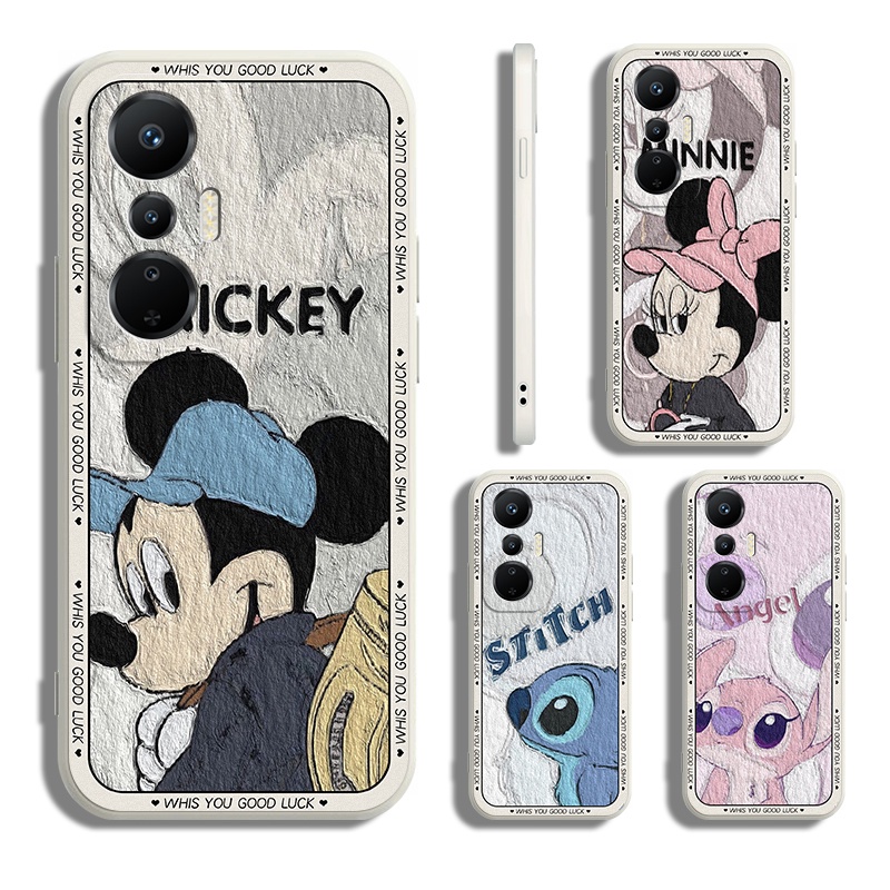 เคส Infinix NOTE 8 10 10I 11 11S 12 12i X692 X693 X670 Pro NFC G96 G88 4G 5G โทรศัพท์มือถือแบบนิ่ม ลายมิกกี้ มินนี่ สติตช์ นางฟ้า สีขาว สําหรับ