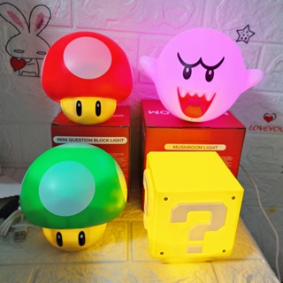 โคมไฟตั้งโต๊ะ LED รูปการ์ตูนอนิเมะ Super Mario ชาร์จ USB เหมาะกับของขวัญ สําหรับตกแต่งบ้าน ห้องนอนเด็ก