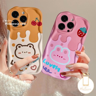 เคสโทรศัพท์มือถือ Tpu นิ่ม ขอบโค้ง ลายการ์ตูนกระต่าย ไอศกรีม หมีน่ารัก 3D แวววาว สําหรับ IPhone 11 12 14 13 Pro Max XR 7 6s 6 8 Plus XS Max X 7Plus SE 2020