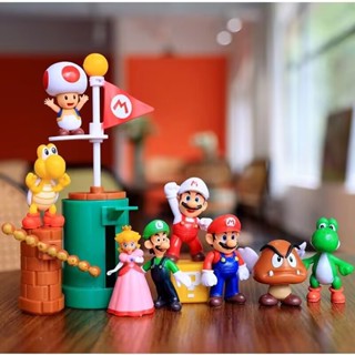 ฟิกเกอร์ Super Mario Bros Mario Luigi Yoshi PVC ขนาดมินิ ของเล่นสําหรับเด็ก 5 ชิ้น ต่อชุด