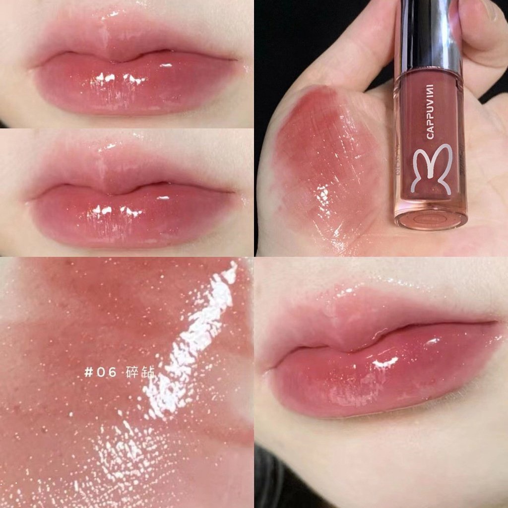 Cappuvini ลิปสติก ลิปกลอส ให้ความชุ่มชื้น กันน้ํา ติดทนนาน 9 สี