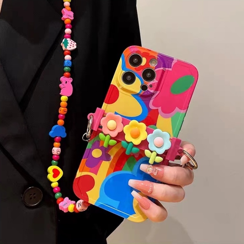 เหมาะสําหรับ iPhone 14 Promax ดอกไม้สี Apple เคสโทรศัพท์ครอสโอเวอร์ iPhone 11 เคส iPhone