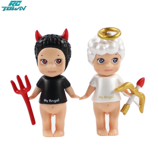 Rctown โมเดลตุ๊กตาฟิกเกอร์ รูปการ์ตูนสัตว์ kewpie sonny angel ขนาด 8 ซม. ของเล่นสําหรับเด็ก 2 ชิ้น ต