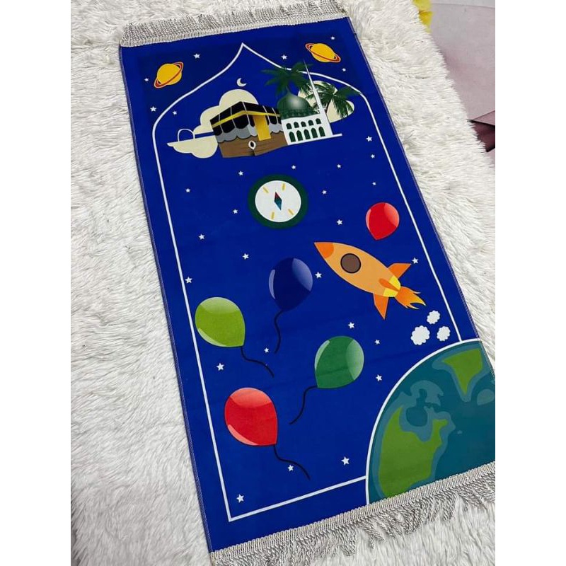 ผ้าปูละหมาดเด็ก​ พรมละหมาดเด็ก​ ขนาด​ 48*90​ซม.​  น้ำหนักเบา​ พกพาง่าย ราคา ถูกที่สุด ดีลบีเคเค แกลเลอรีภาพที่ 5