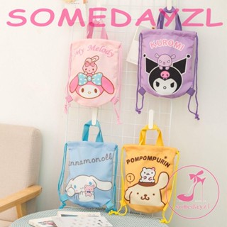 Somedayzl กระเป๋าเป้สะพายหลัง ผ้าแคนวาส ลายการ์ตูน Kuromi Pompompurin Cinnamoroll เป็นมิตรกับสิ่งแวดล้อม แบบพกพา สําหรับเด็ก