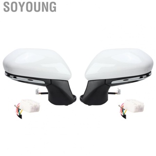 Soyoung Power Heated Side Mirror  Rear View Mirror Assembly Super White Blind Spot Monitoring 7 Pins  for Car
