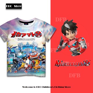 เสื้อยืดแขนสั้น พิมพ์ลายการ์ตูน Mechamato ระบายอากาศ สวมใส่สบาย แฟชั่นฤดูร้อน สําหรับเด็กผู้ชาย และเด็กผู้หญิง