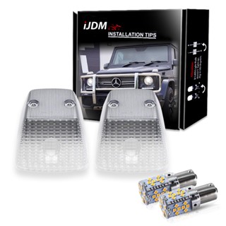 Ijdm OEM ฝาครอบไฟเลี้ยวด้านหน้า พร้อมหลอดไฟ LED 7507 สําหรับ 1986-2018 Mercedes Benz W463 G-Class G500 G550 G55 G63 G65 A4638260057 ก4639060042 ก4638200021