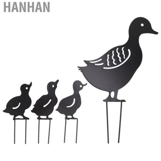 Hanhan Decorative Garden  4 Pieces Black Metal Duck Garden Decorative Stakes Cute