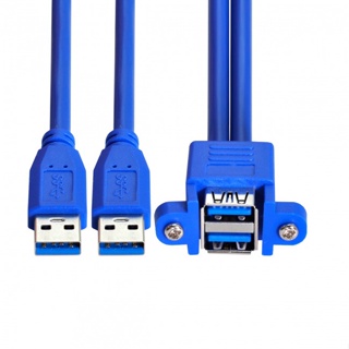 Xiwai Combo สายเคเบิลต่อขยาย USB 3.0 ตัวผู้ เป็นตัวเมีย วางซ้อนกันได้ 50 ซม. พร้อมแผงสกรู