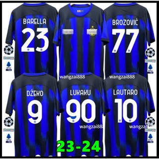 เสื้อกีฬาแขนสั้น ลายทีมชาติฟุตบอล Inter Milan 23-24 2023-24 ชุดเหย้า สําหรับผู้ชาย