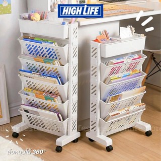 High Life ชั้นติดล้อ ดีไซน์มินิมอล ทำมุม 45 องศา ชั้นเก็บของ ชั้นวางของ หมุนได้