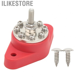 Ilikestore Distribution Stud Junction Post  8 Terminal 12V‑48V Bus Bar Block  for Truck for Boat for Car