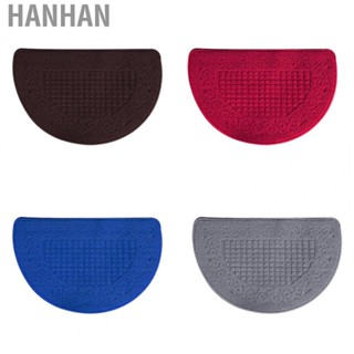 Hanhan Half Circle Doormat Semicircle Floor Mat Dust Trap Polyester Fiber Strong Absorption  Slip for Outdoor Indoor