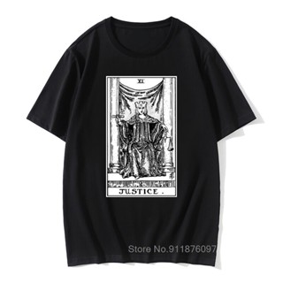 [S-5XL]เสื้อยืด พิมพ์ลาย Justice Tarot Card s Major Arcana Fortune Telling Occult s Amazing The Magician สไตล์คลาสสิก ไ