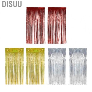 Disuu Foil Fringe Curtain  Sparkly Streamers Backdrop PET Romantic  for Wedding Engagement