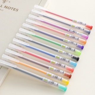 MUJI Style ปากกาเจลลี่น่ารัก 12 สี 0.5 มม. เครื่องเขียน สําหรับนักเรียน[2 ชิ้น / ล็อตเริ่มต้น]