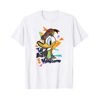 อ่อนนุ่ม 6 Qiuy5 [พร้อมส่ง] เสื้อยืดแขนสั้นลําลอง ผ้าฝ้าย 100% พิมพ์ลาย Donald Duck พลัสไซซ์ ของขวัญวันเกิด สําหรับผู้ชา