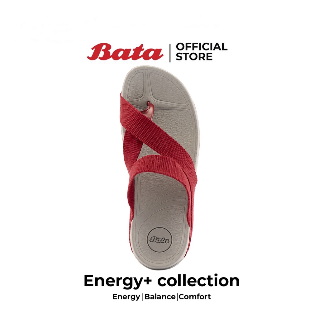 *Best Seller* Bata Energy+ รองเท้าเพื่อสุขภาพ แตะลำลอง ใส่สบายยอดฮิต สำหรับผู้หญิง สีเทาแดง รหัส 5795218