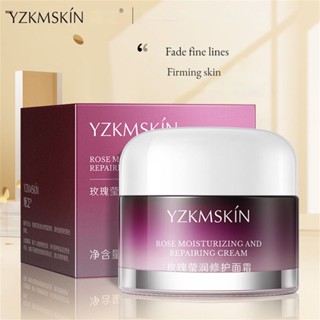 Yzkmskin Rose Hydrating Repairing Cream ครีมยกกระชับผิวหน้า Dilutes Fine Lines Moisturizing Cream Moisturizing Brightens Skin Care nuuo