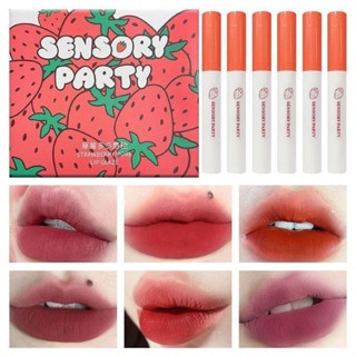 Sensory PARTY ชุดลิปสติก ลิปกลอส เนื้อแมตต์ กันน้ํา ติดทนนาน