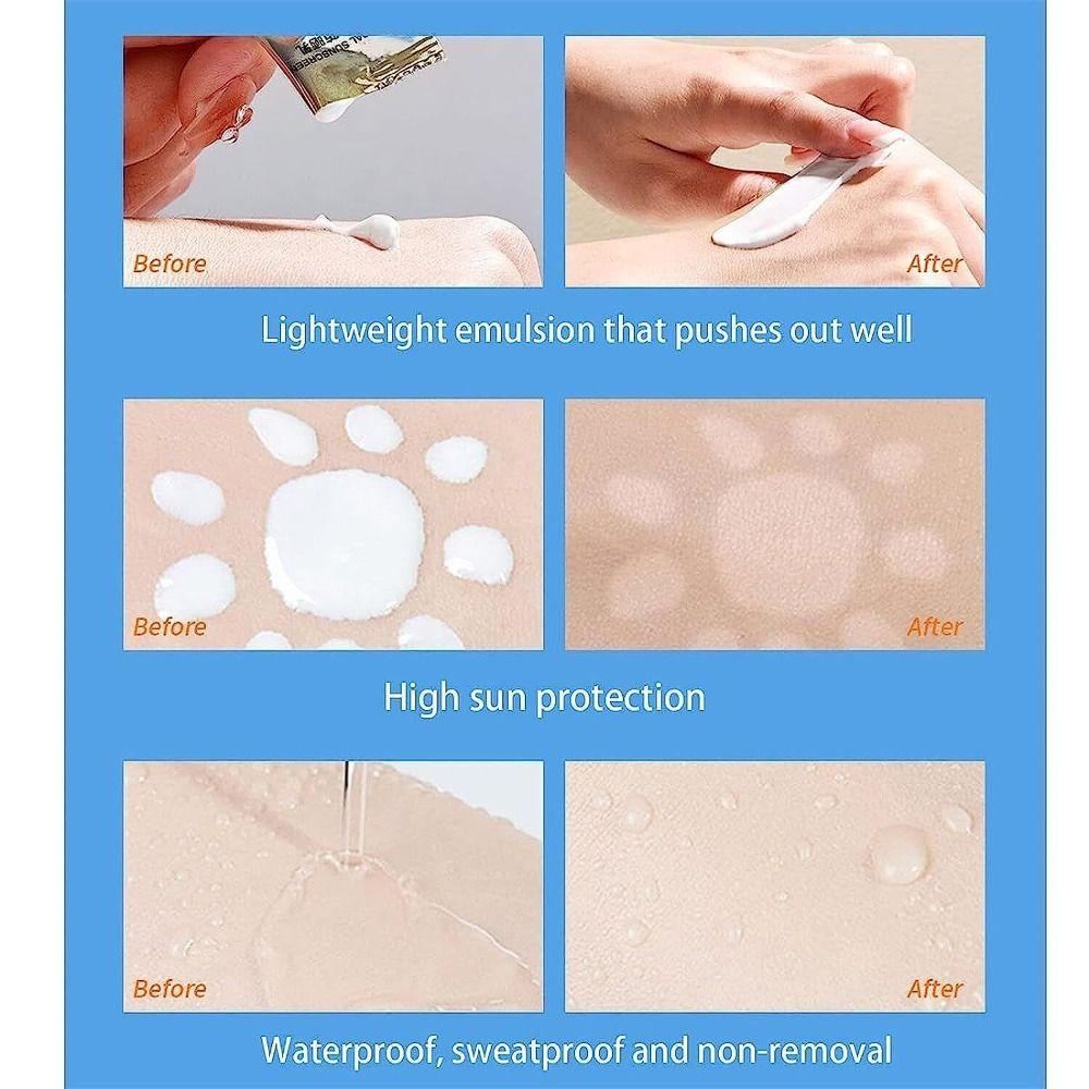 Edonlands ครีมกันแดด Xishi Huarong, Moist Spf 50+ ครีมกันแดดป้องกันแสงแดดซุปเปอร์, อิมัลชั่นเรียบ 50 ชิ้น ครีมกันแดดให้ความชุ่มชื้น Body Sun