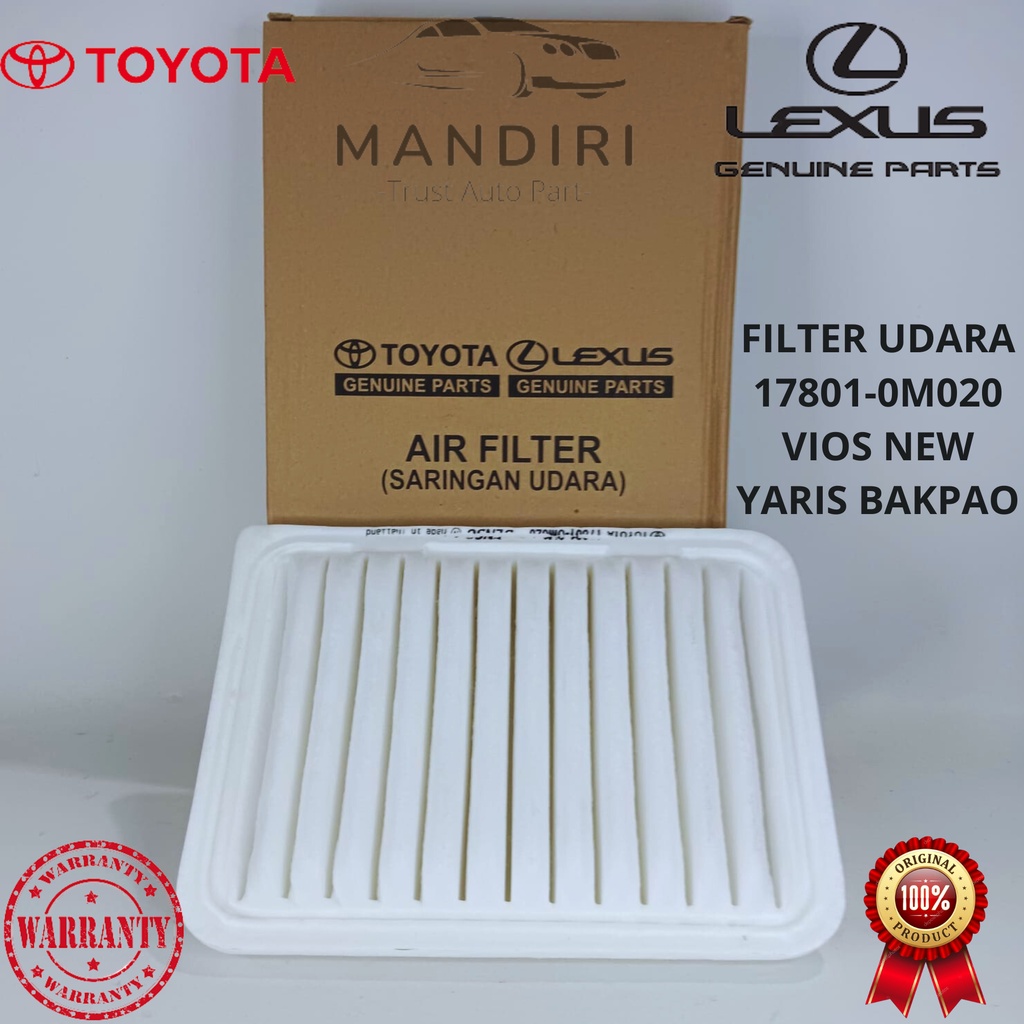 TOYOTA VIOS NEW AIR FILTER, YARIS BAKPAO ORIGINAL 17801-0M020 รับประกัน