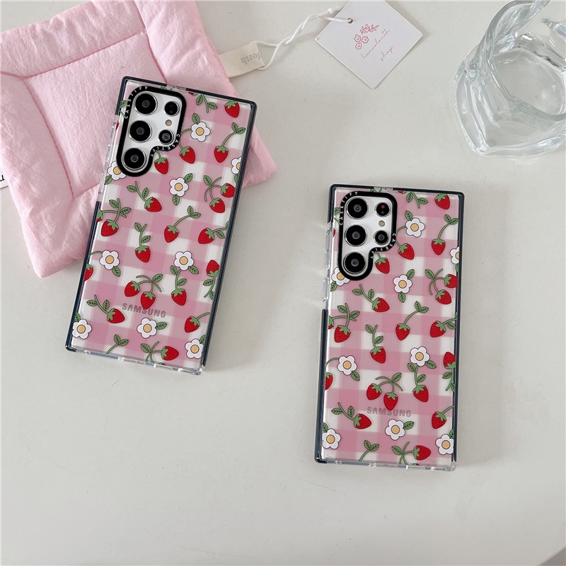 Samsung Galaxy S23 Ultra Plus S24 Ultra S21 S22 Ultra Plus S24+ เคสโทรศัพท์ CASETiFY ลีลาวดีตาข่ายTPU โปร่งใสกันกระแทกนุ่ม protec Cover