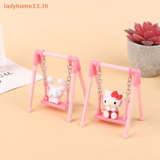 Onelady ของเล่นฟิกเกอร์ รูปการ์ตูน Hello Kitty Playing On The Swings Kawaii My Melody Cinnamoroll Purin