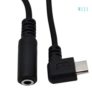 Will สายเคเบิลอะแดปเตอร์เชื่อมต่อ Micro USB ตัวผู้ เป็น 3 5 มม. 0 15 เมตร