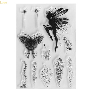 Love Fairy Botany แสตมป์ตรายางซิลิโคน ลายนูน สําหรับตกแต่งสมุดภาพ อัลบั้มรูป DIY