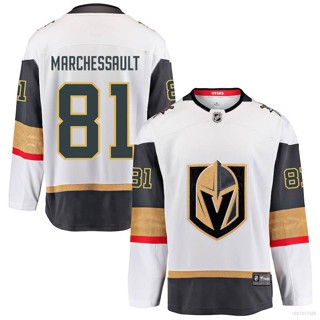 เสื้อยืดแขนยาว พิมพ์ลาย Ani NHL Vegas Golden Knights Away Jersey Marchessault Hockey พลัสไซซ์ สําหรับผู้ชาย