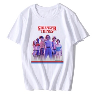 [COD]เสื้อยืดแขนสั้นพิมพ์ลายการ์ตูน stranger things 3 สไตล์ฮิปฮอปสําหรับผู้ชายS-5XL