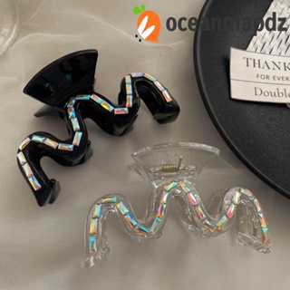 OCEANMAPDZ กิ๊บติดผมอะคริลิค รูปตัว M หรูหรา เรียบง่าย สร้างสรรค์ เครื่องประดับ สําหรับผู้หญิง