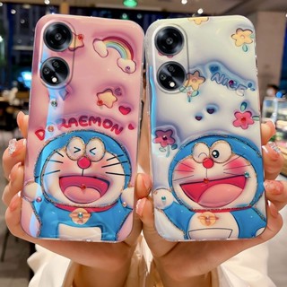 เคสOPPO A98 5G ใหม่ 2023 อถือนิ่ม ลายโดราเอมอนน่ารัก 3D แต่งกลิตเตอร์ สําหรับ เคสโทรศัพท์ OPPO A98 5G