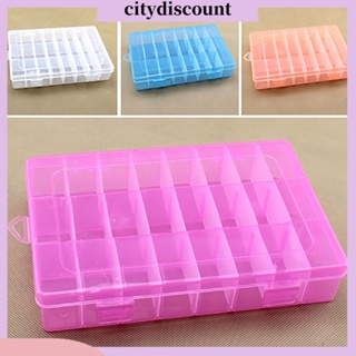 &lt;citydiscount&gt; กล่องเก็บของ PP แบบใส 24 ช่อง ความจุขนาดใหญ่ สําหรับงานฝีมือ