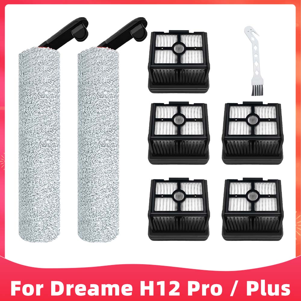 Dreame H12 Pro H12 Plus เครื่องขัดพื้น หุ่นยนต์ดูดฝุ่น เครื่องประดับ แปรงหลัก แปรงลูกกลิ้ง กรอง แปรงลูกกลิ้ง กรอง