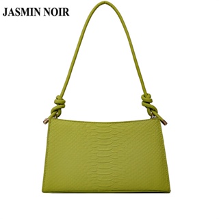 Jasmin NOIR กระเป๋าสะพายไหล่ กระเป๋าถือ หนัง PU ลายหนังจระเข้ ทรงสี่เหลี่ยม เรียบง่าย สําหรับสตรี