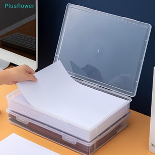 &lt;Plusflower&gt; กล่องเก็บเอกสาร ขนาด A4 สีโปร่งใส สําหรับสํานักงาน