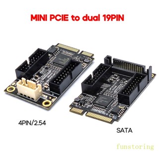 Fun อะแดปเตอร์เชื่อมต่อการ์ดขยาย Mini PCIe เป็น Dual 19Pin 4-Pin ขนาดเล็ก