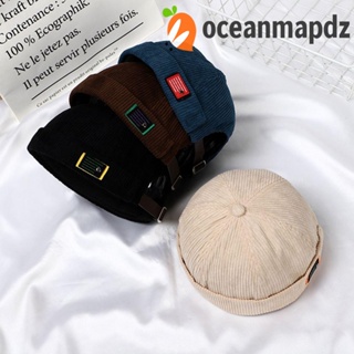 OCEANMAPDZ หมวกบีนนี่ ผ้าลูกฟูก พิมพ์ลายตัวอักษร แฟชั่นฤดูหนาว สไตล์ฮาราจูกุ สไตล์วินเทจ สําหรับผู้ชาย และผู้หญิง